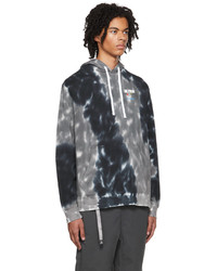 grauer Mit Batikmuster Fleece-Pullover mit einem Kapuze von Nike