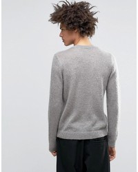 grauer Mohair Pullover mit einem Rundhalsausschnitt von Asos