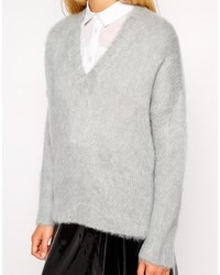 grauer Oversize Pullover