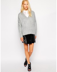 grauer Oversize Pullover