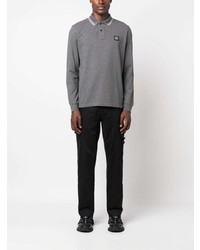 grauer Polo Pullover von Stone Island