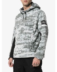 grauer Mit Batikmuster Pullover mit einem Kapuze von Stone Island Shadow Project