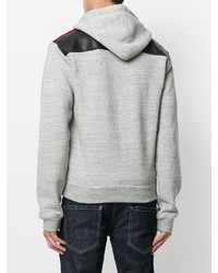 grauer Pullover mit einem Kapuze mit Schottenmuster von DSQUARED2