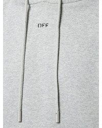 grauer Pullover mit einem Kapuze mit Schottenmuster von Off-White