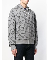 grauer Pullover mit einem Kapuze mit Sternenmuster von Golden Goose Deluxe Brand