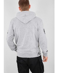 grauer Pullover mit einem Kapuze von Alpha Industries