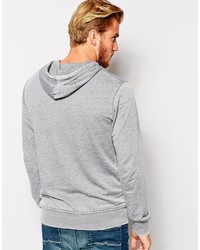 grauer Pullover mit einem Kapuze