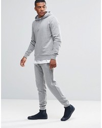 grauer Pullover mit einem Kapuze von Asos