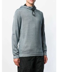 grauer Pullover mit einem Kapuze von Stone Island