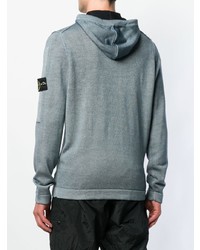 grauer Pullover mit einem Kapuze von Stone Island