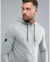 grauer Pullover mit einem Kapuze von Blend of America