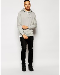 grauer Pullover mit einem Kapuze von Asos