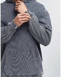 grauer Pullover mit einem Kapuze von Asos