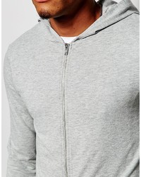 grauer Pullover mit einem Kapuze von Asos