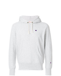 grauer Pullover mit einem Kapuze von Champion