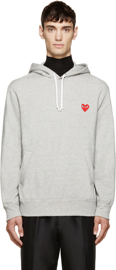 comme des garcons play grey hoodie