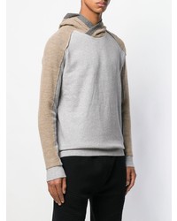 grauer Pullover mit einem Kapuze von Dondup