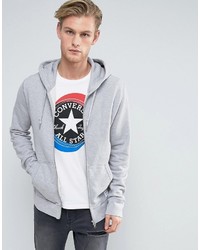 grauer Pullover mit einem Kapuze von Converse