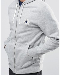 grauer Pullover mit einem Kapuze von Converse