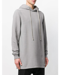 grauer Pullover mit einem Kapuze von Rick Owens DRKSHDW