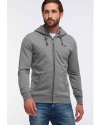 grauer Pullover mit einem Kapuze von Dreimaster