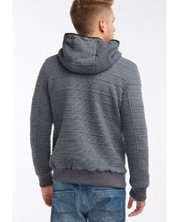 grauer Pullover mit einem Kapuze von DRY LAUNDRY