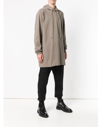 grauer Pullover mit einem Kapuze von Rick Owens