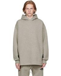 grauer Pullover mit einem Kapuze von Essentials