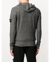 grauer Pullover mit einem Kapuze von Stone Island