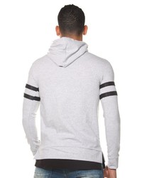 grauer Pullover mit einem Kapuze von Fiyasko Fashion