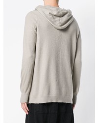 grauer Pullover mit einem Kapuze von Rick Owens