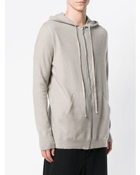 grauer Pullover mit einem Kapuze von Rick Owens