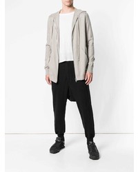 grauer Pullover mit einem Kapuze von Rick Owens