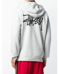 grauer Pullover mit einem Kapuze von Stussy