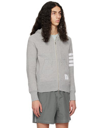 grauer Pullover mit einem Kapuze von Thom Browne