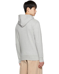 grauer Pullover mit einem Kapuze von MAISON KITSUNÉ