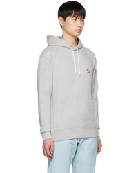 grauer Pullover mit einem Kapuze von MAISON KITSUNÉ