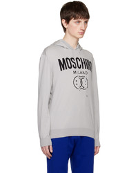 grauer Pullover mit einem Kapuze von Moschino