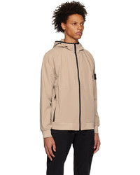 grauer Pullover mit einem Kapuze von Stone Island