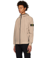 grauer Pullover mit einem Kapuze von Stone Island