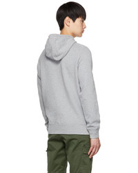 grauer Pullover mit einem Kapuze von Stone Island