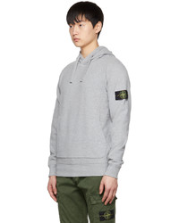 grauer Pullover mit einem Kapuze von Stone Island