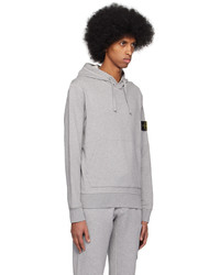 grauer Pullover mit einem Kapuze von Stone Island