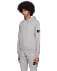 grauer Pullover mit einem Kapuze von Stone Island