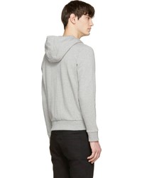 grauer Pullover mit einem Kapuze von Moncler