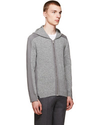 grauer Pullover mit einem Kapuze von Alexander McQueen