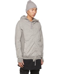 grauer Pullover mit einem Kapuze von Boris Bidjan Saberi