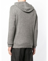 grauer Pullover mit einem Kapuze von Roberto Collina