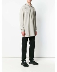 grauer Pullover mit einem Kapuze von Rick Owens