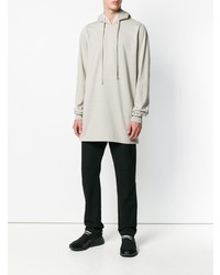 grauer Pullover mit einem Kapuze von Rick Owens